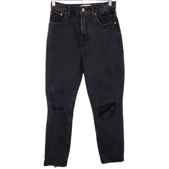 Abercrombie & Fitch 26 Short Curve Love '90s Straight Ultra High Rise Jean Black - Picture 2 of 16